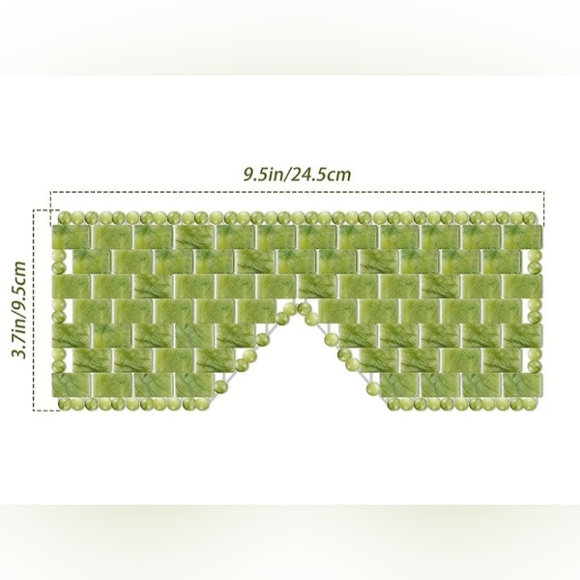 Large Green Genuine Jade Crystal Eye Mask Spa Relaxation Meditation Massage NEW! - Picture 8 of 12